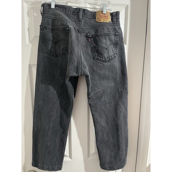 Vintage Levi’s 501-0660 90s Button Fly Black Denim USA 34W READ - Picture 4 of 11